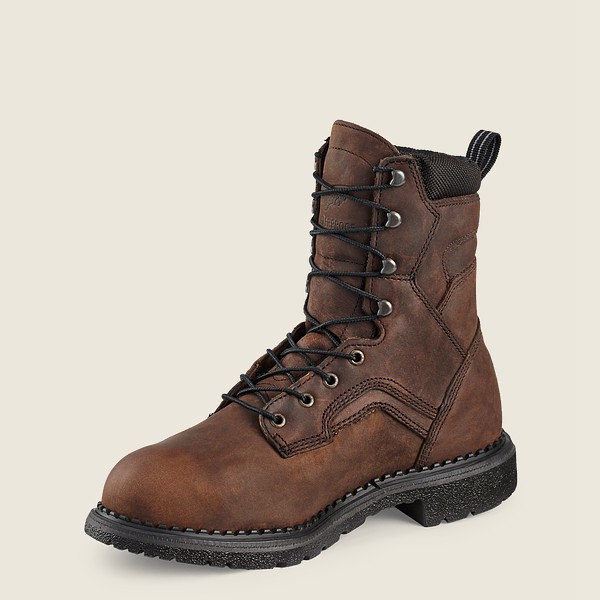 Red Wing Mens Supersole® - 8-inch Waterproof Toe Metguard - Safety Boots Brown - 9604INBKU